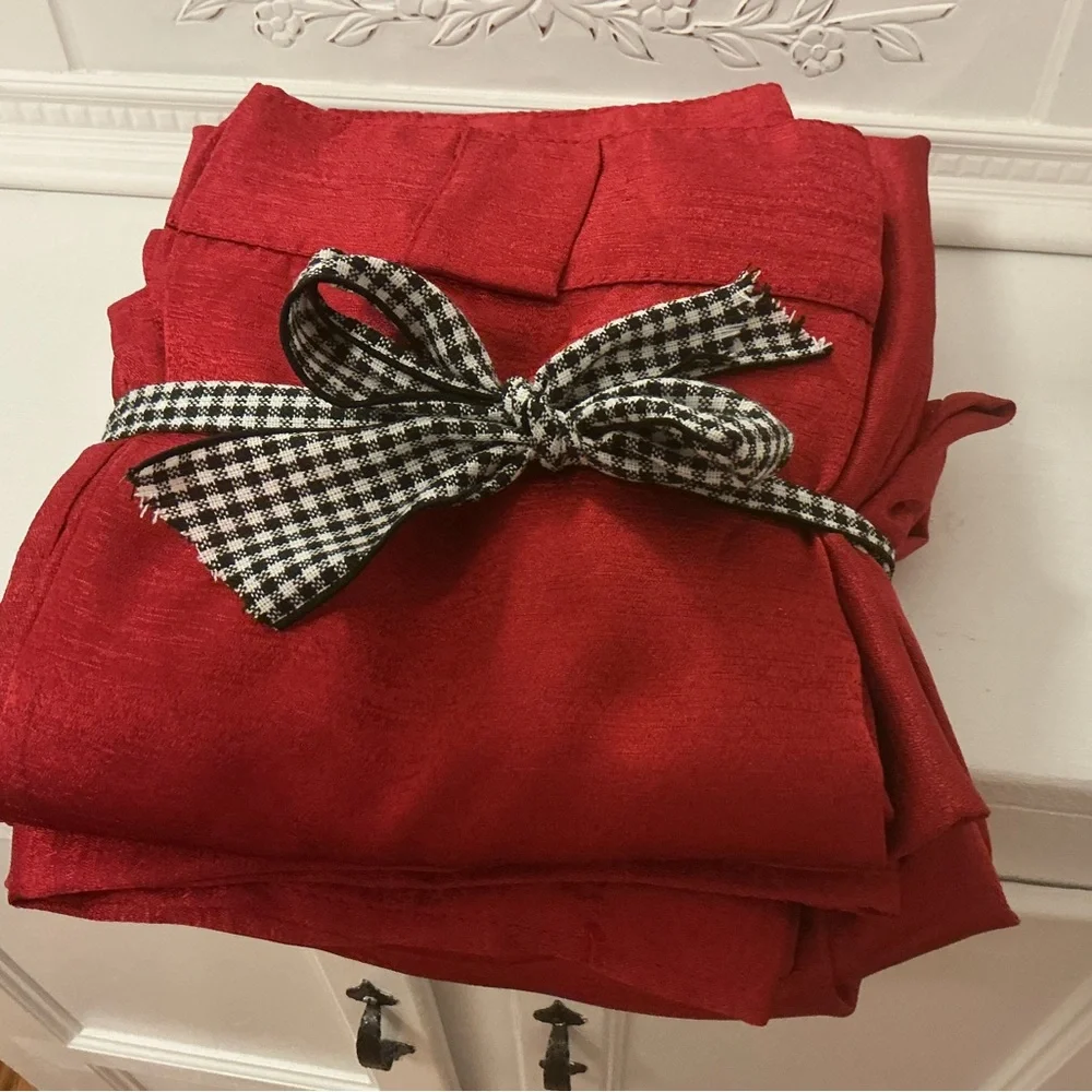 Bundle of 4 Crimson Red Curtain Panels